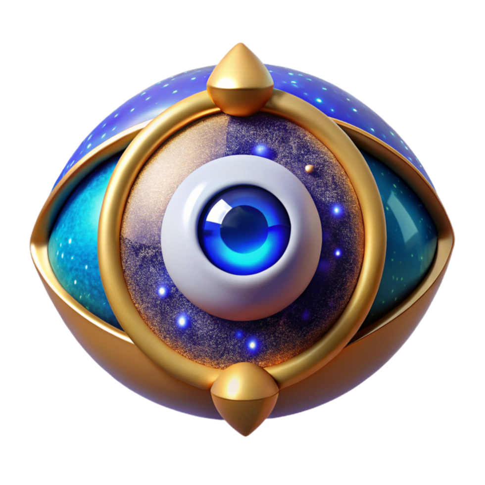 magnificent vintage Symbolic Eye Iconography Transparent with Blue Iris genuine png