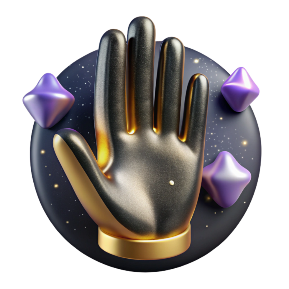 elegant abstract Symbolic Hand Gesture Cutout with Dramatic Shadow high resolution png