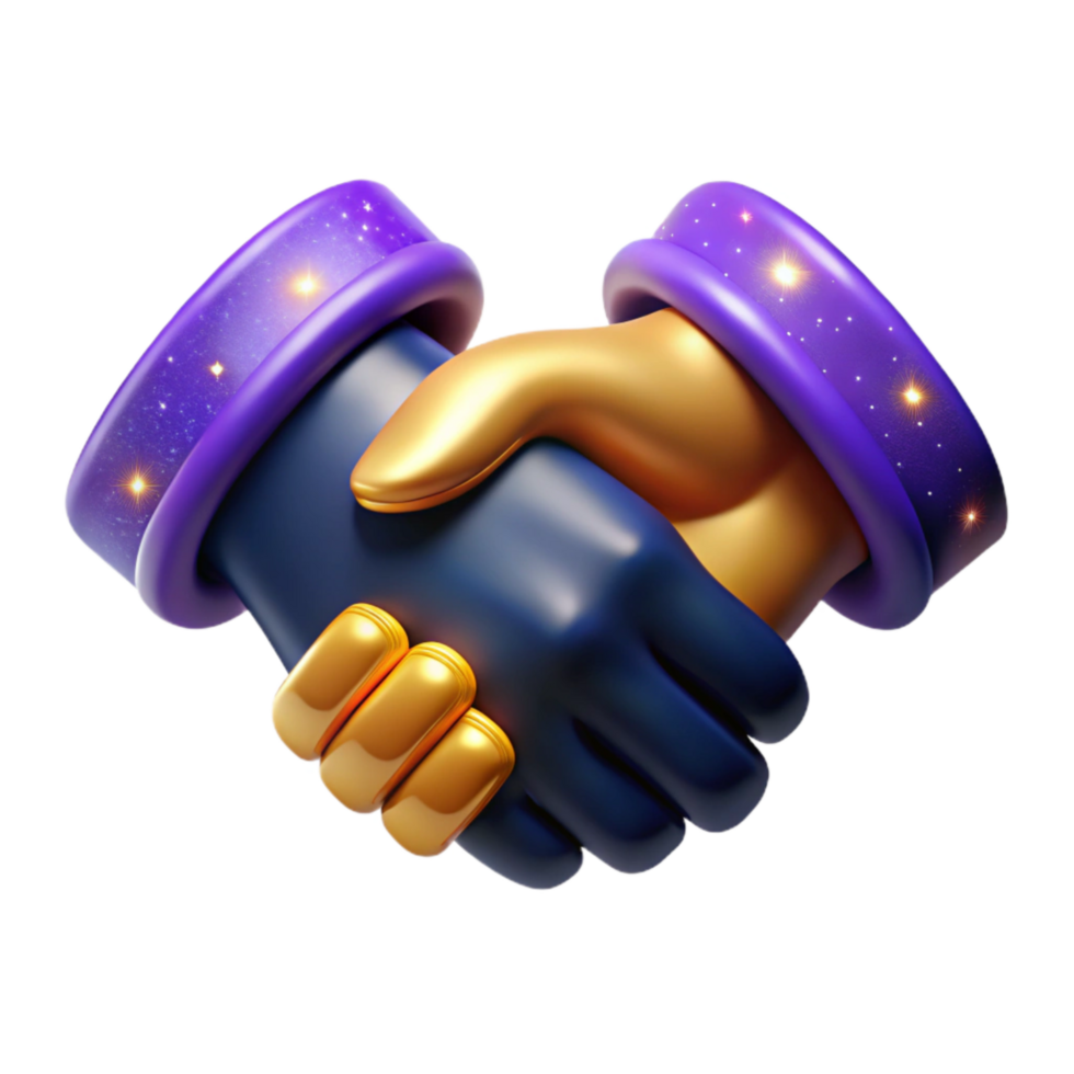 beautiful abstract Symbolic Handshake Iconography Cutout with Firm Grip original png