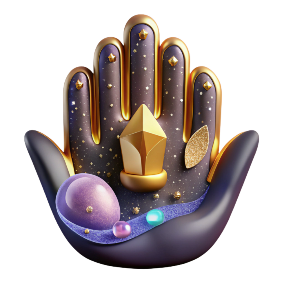 dramatic traditional Symbolic Hand Iconography Cutout with Open Palm original png