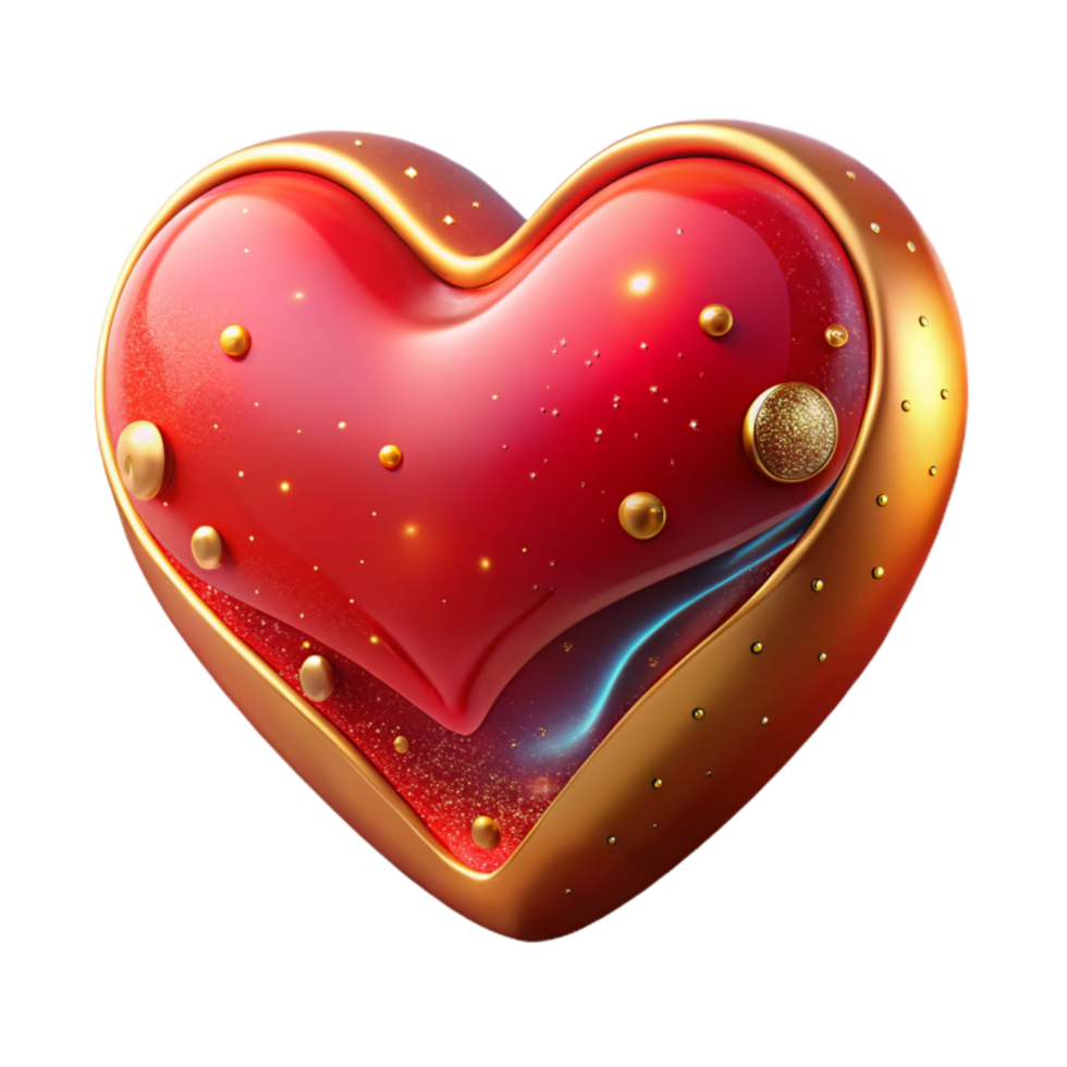 wonderful rustic Symbolic Heart Iconography Isolated with Vibrant Red detailed png