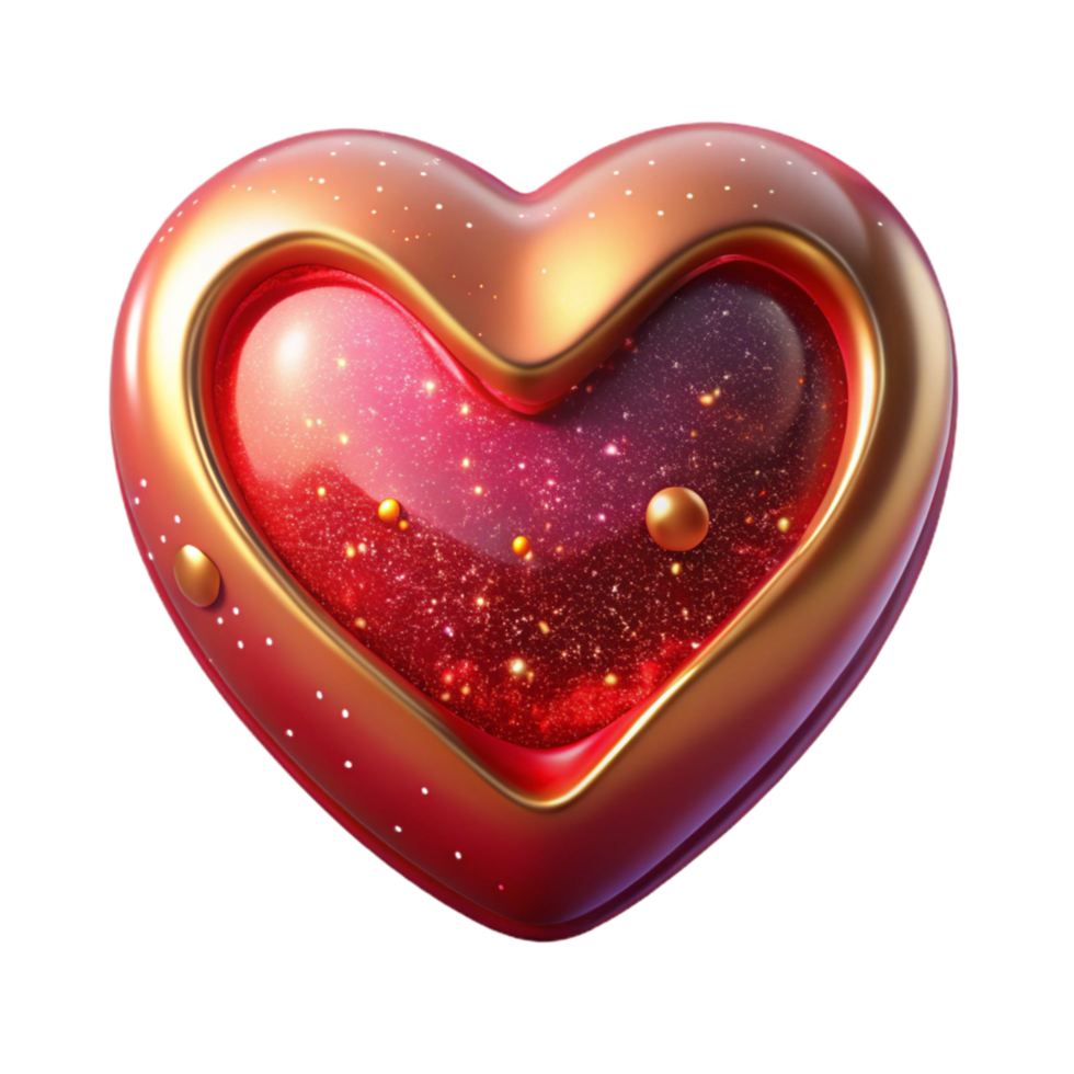 stunning classic Symbolic Heart Iconography Isolated with Vibrant Red png