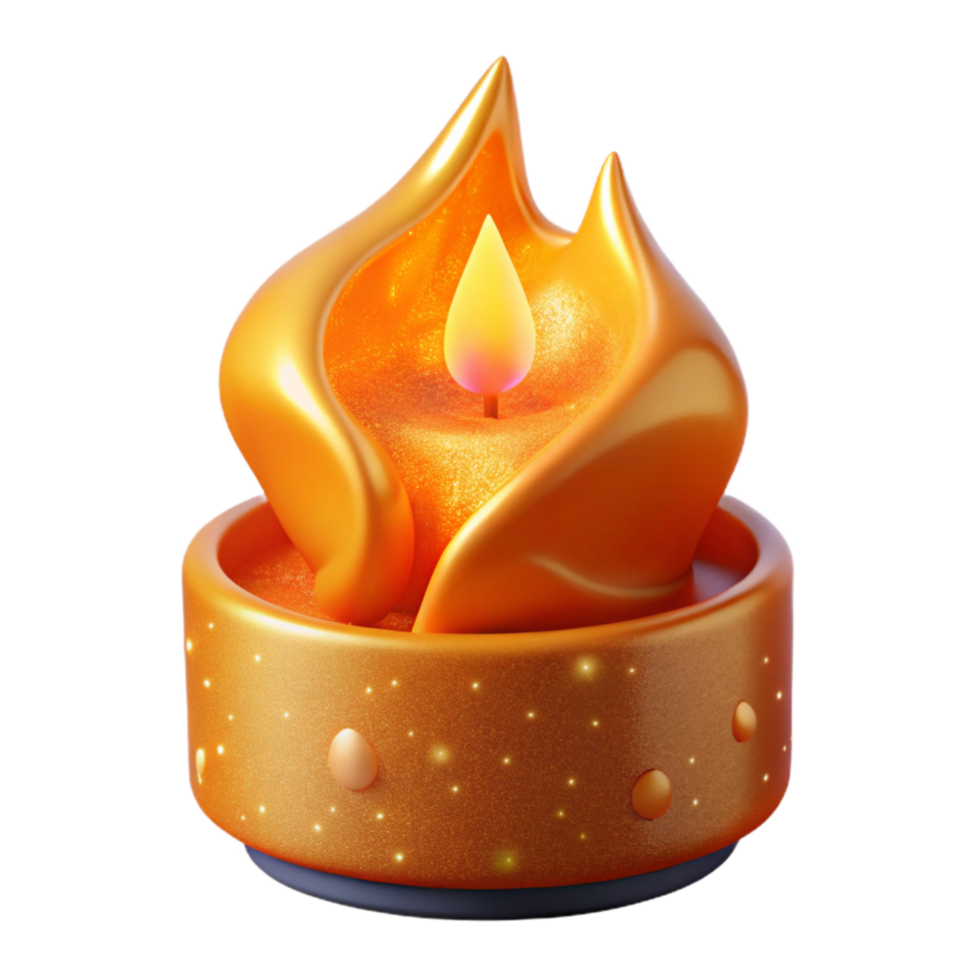 beautiful classic Tangerine Orange Candle Flame Transparent Background exclusive png
