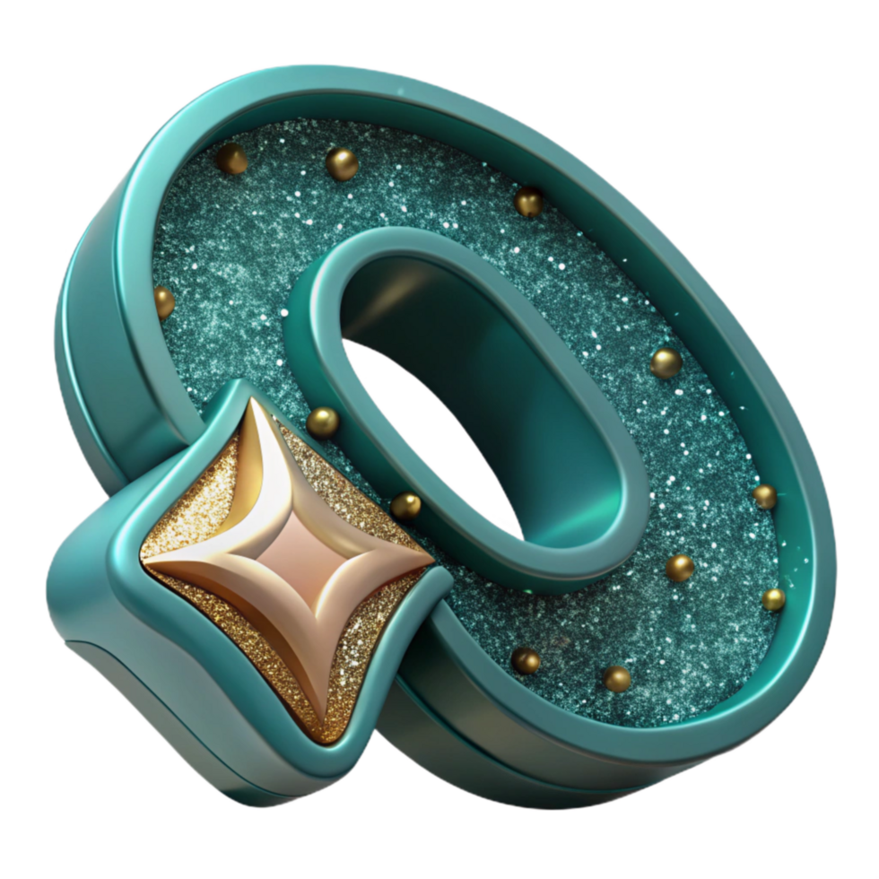 extraordinary abstract Teal Decorative Initial Cutout Transparent Background high quality png