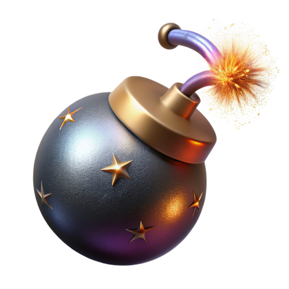 stunning artistic Time Bomb with Burning Fuse Transparent professional png