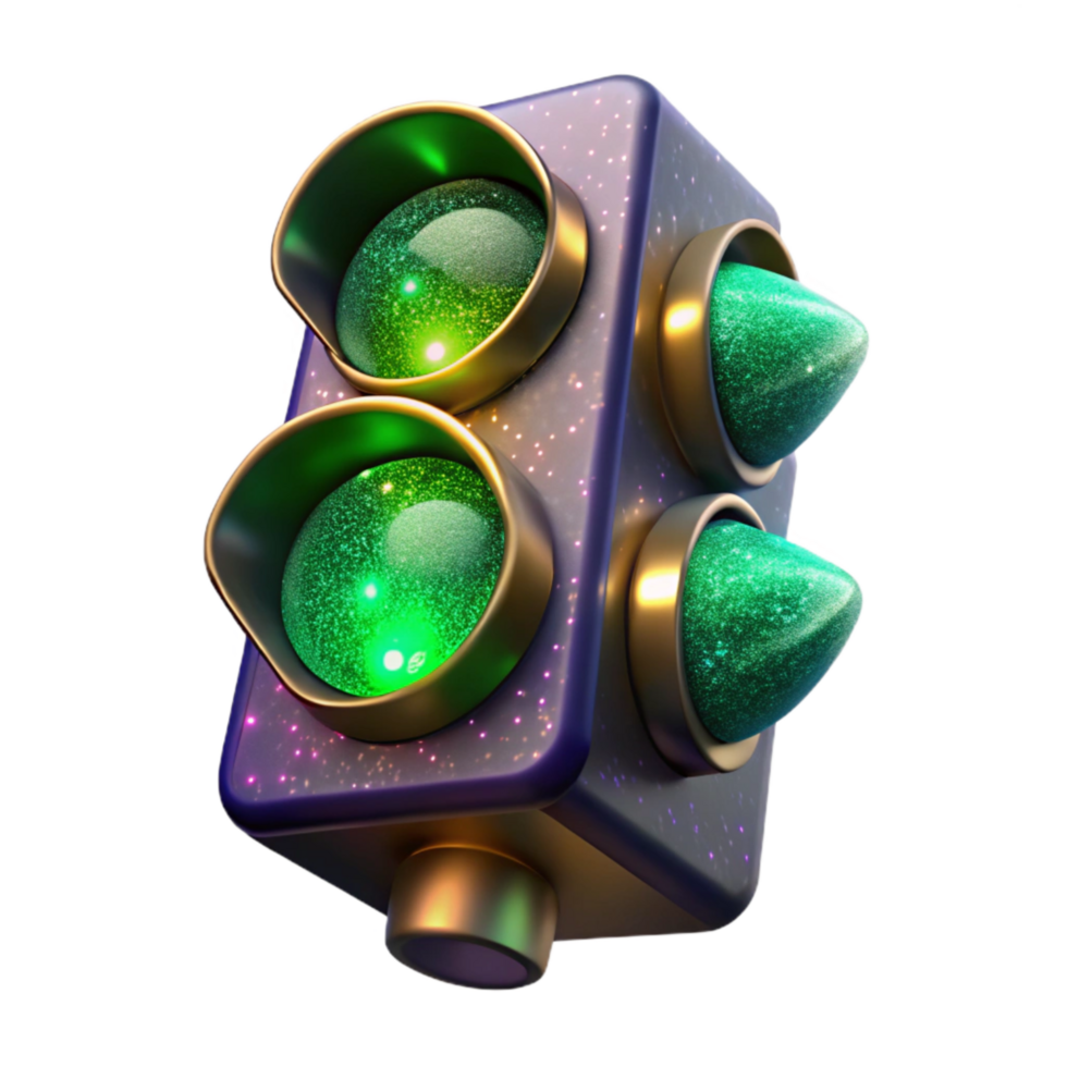 dramatic abstract Traffic Light Green Signal Transparent Background authentic png