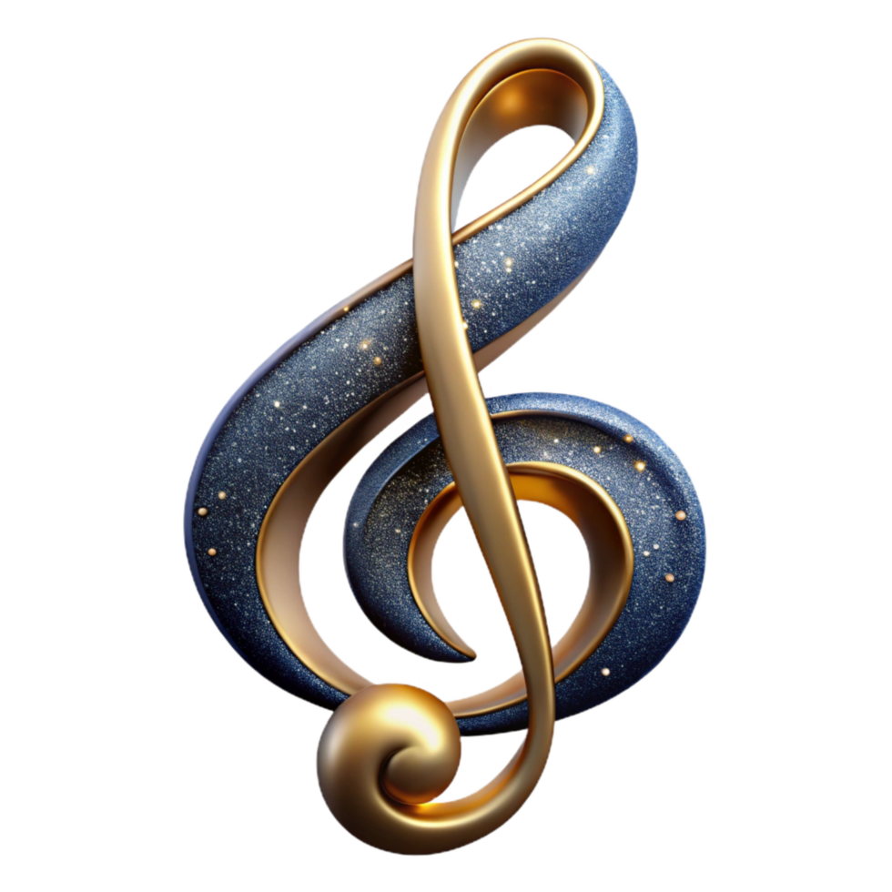 dramatic creative Treble Clef Cutout with Elegant Scroll Design png