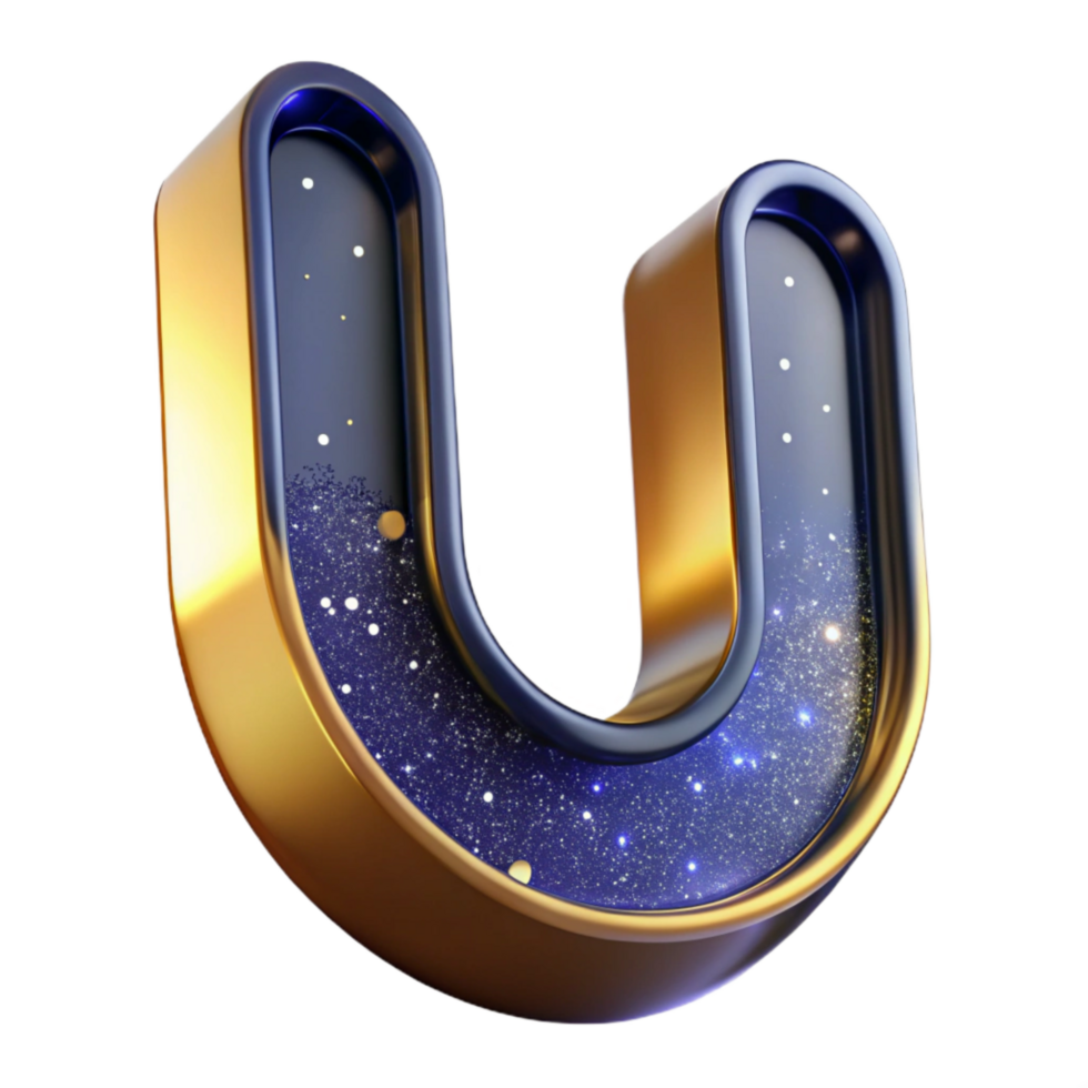 wonderful traditional Underlined Letter U Transparent Background Simple Style detailed png