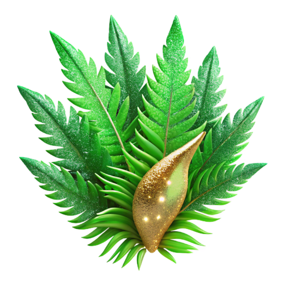 impressive modern Vibrant Green Fern Fronds Isolated with Delicate Structure detailed png