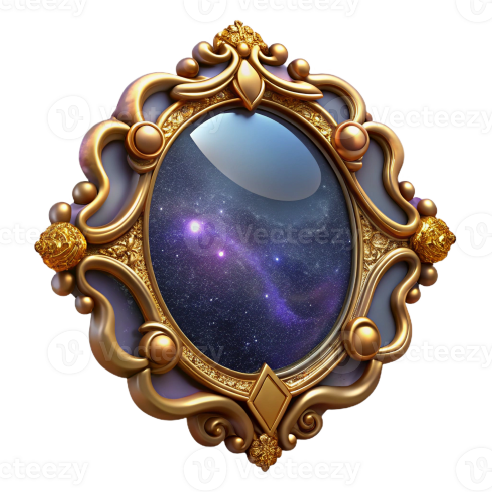elegant classic Victorian Mirror Ornate Frame Isolated png
