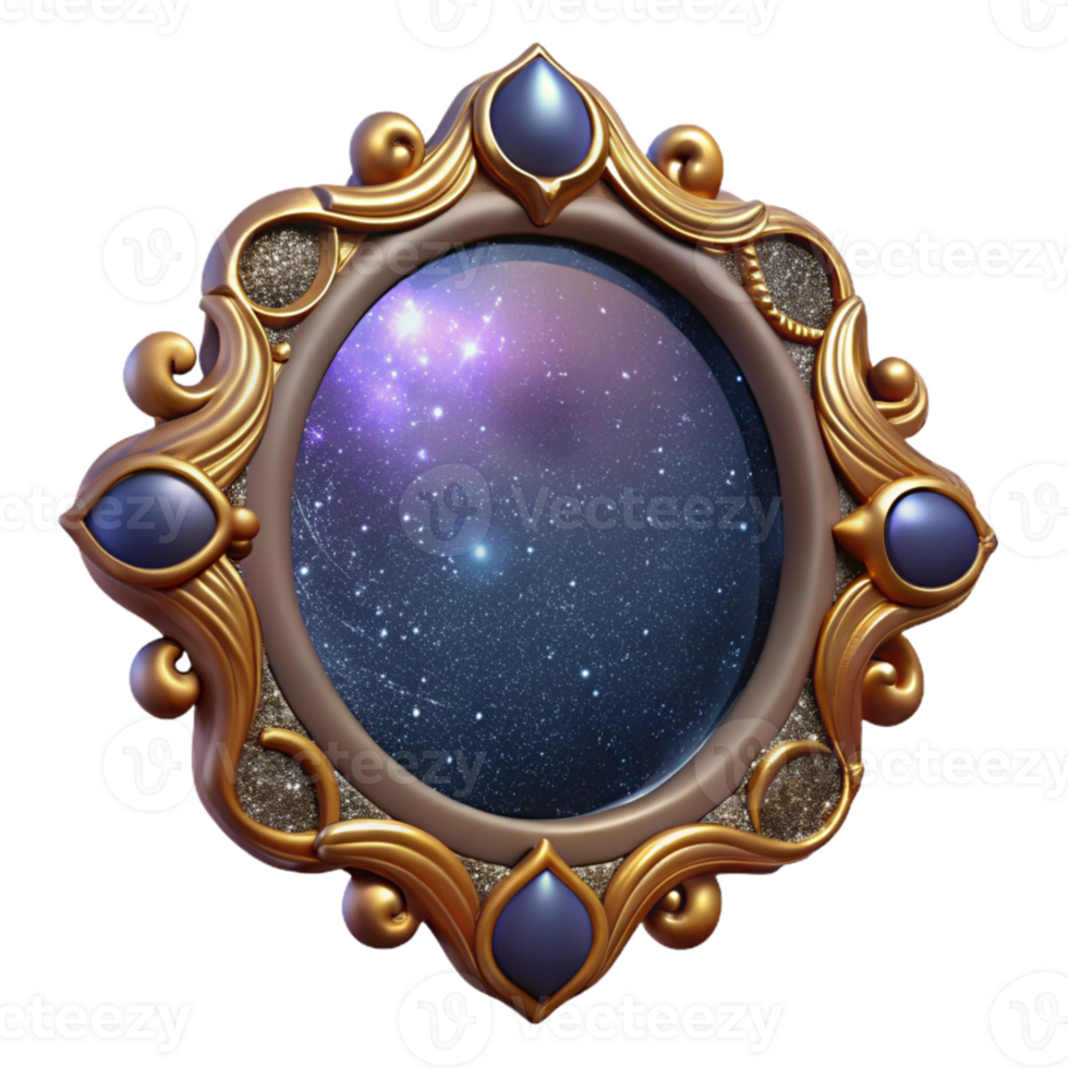 dramatic creative Victorian Mirror Ornate Frame Isolated authentic png