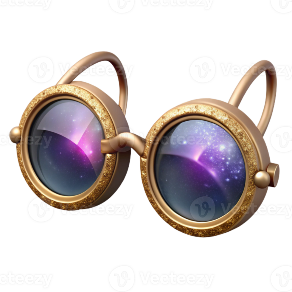 serene abstract Victorian Spectacles Wire Frames Isolated detailed png
