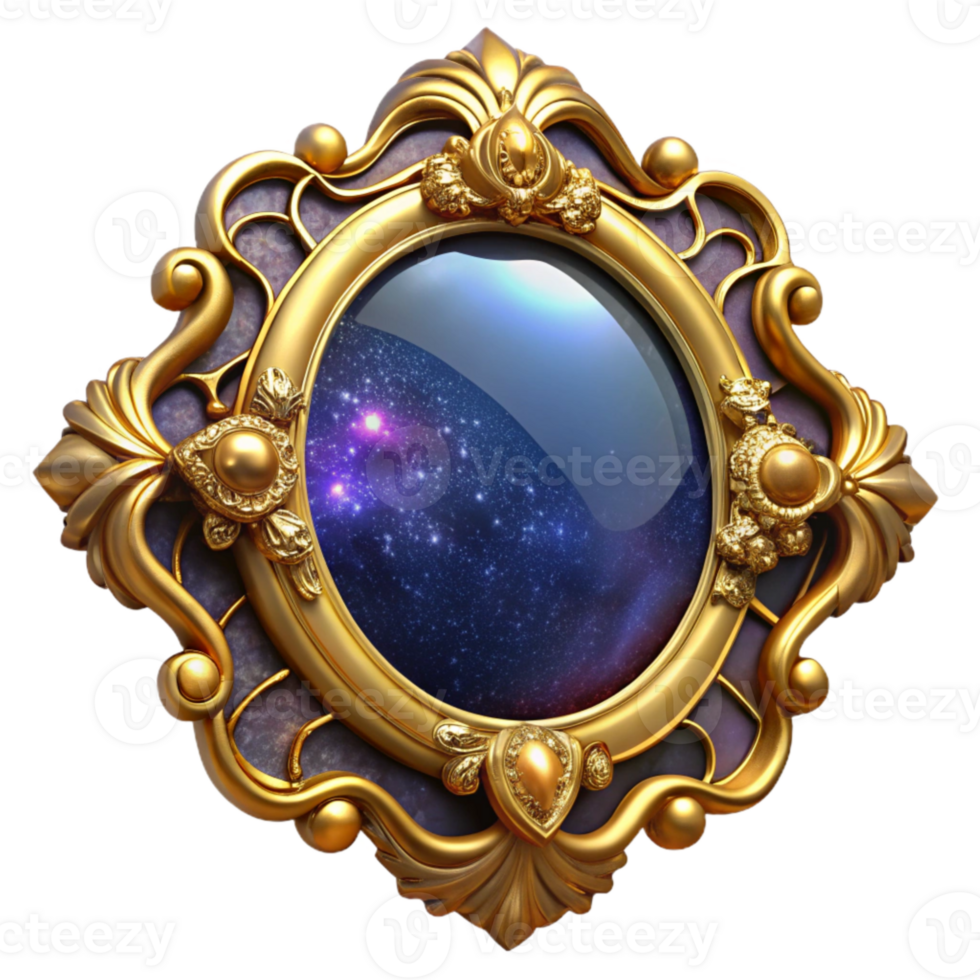 elegant minimalist Victorian Picture Frame Gold Gilt Isolated high resolution png