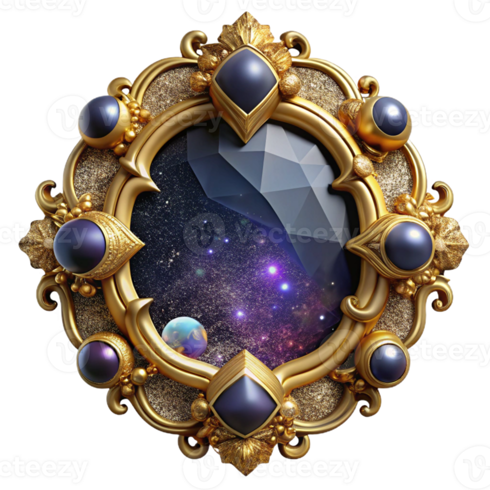 stunning abstract Victorian Ornate Frame Gold Color Isolated high quality png