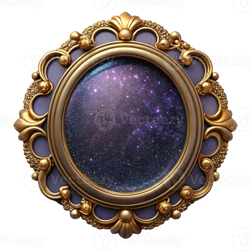 vibrant rustic Victorian Picture Frame Oval Shape Isolated authentic png