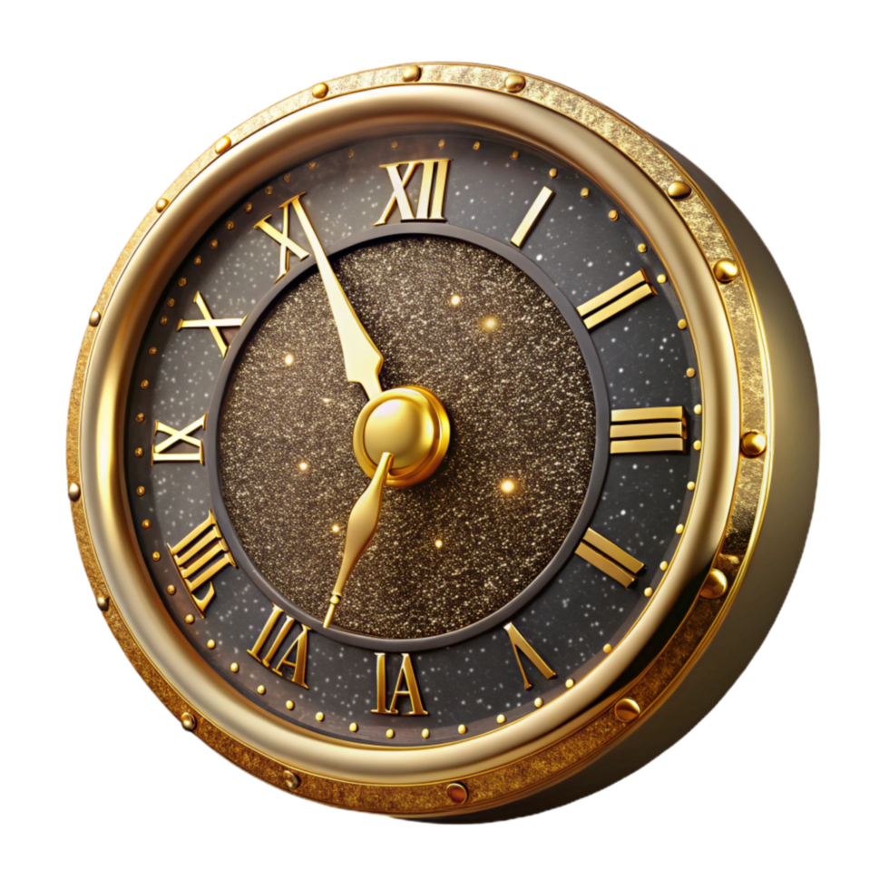 magnificent artistic Vintage Clock Face with Roman Numerals Isolated original png