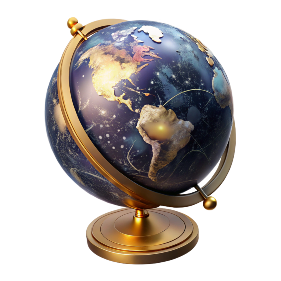 beautiful abstract Vintage Globe Detailed Cartography Transparent Background authentic png