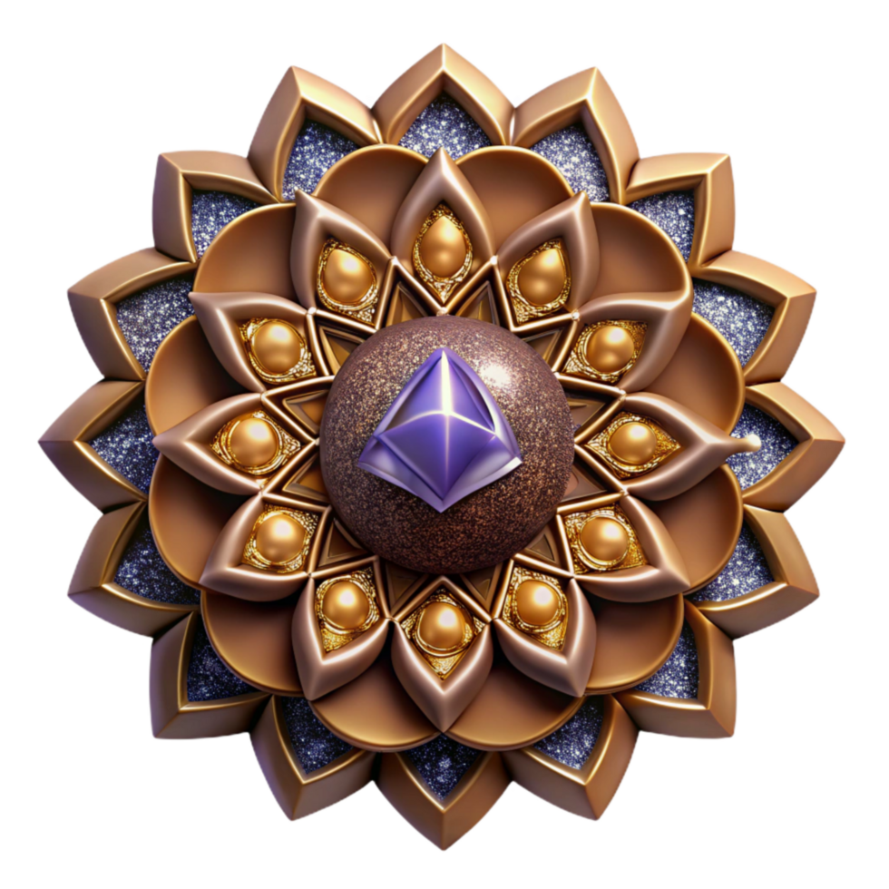 wonderful rustic Vintage Mandala Design Tan Isolated Element high quality png