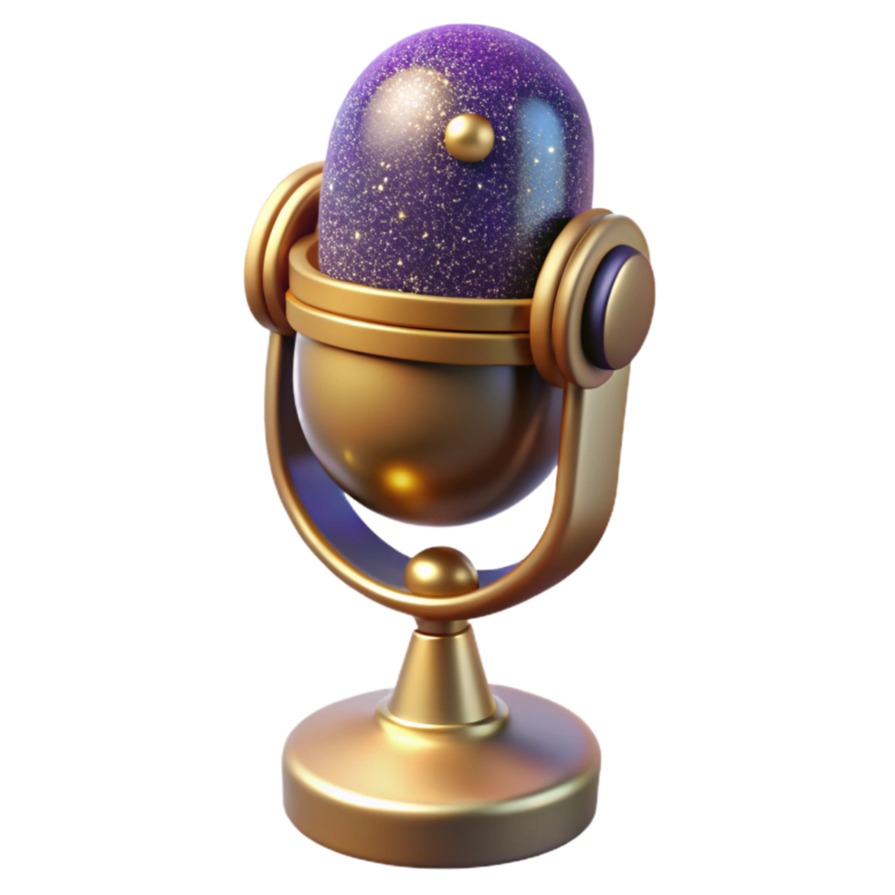 stunning abstract Vintage Microphone 3d Model Front Angle Isolated high resolution png