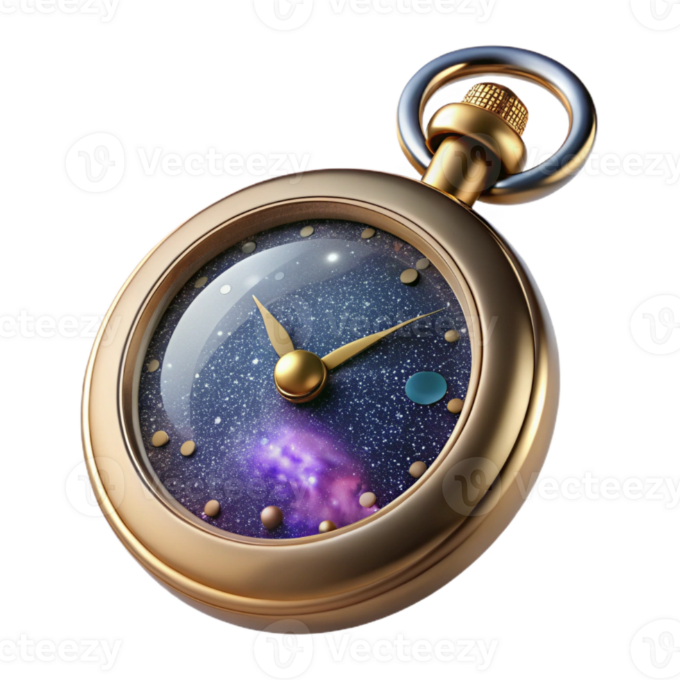 elegant minimalist Vintage Pocket Watch Front View Transparent high quality png