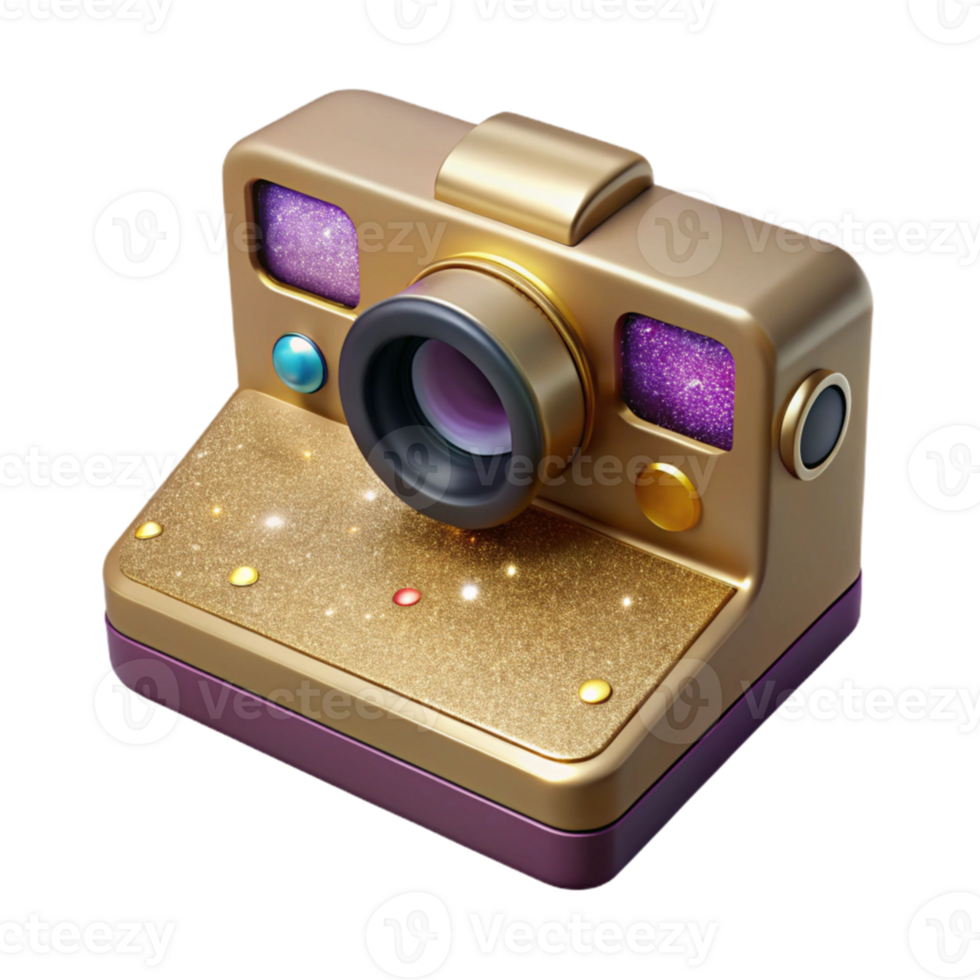 vibrant modern Vintage Polaroid Camera Instant Photo Isolated Element genuine png