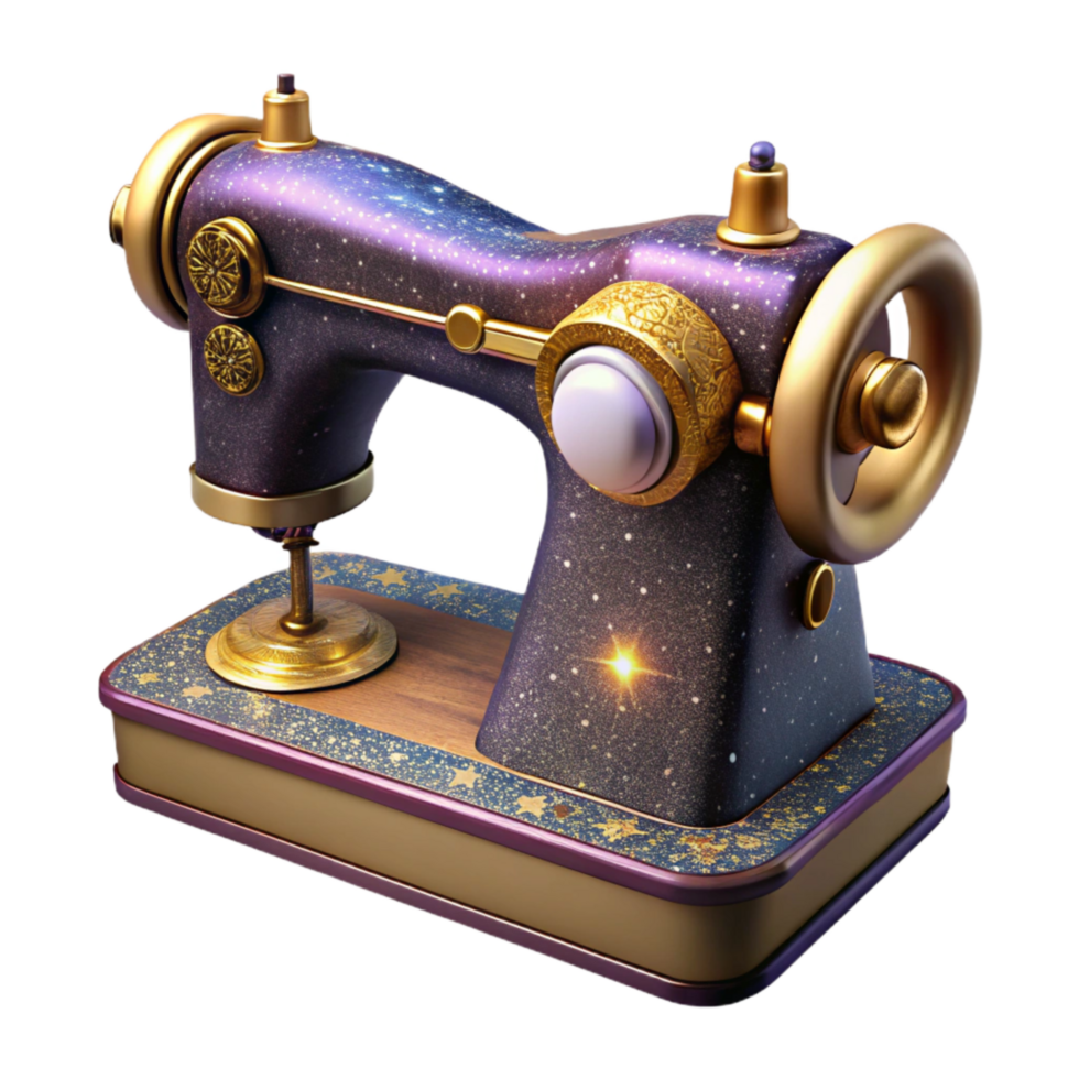 stunning rustic Vintage Sewing Machine Side View Isolated premium png