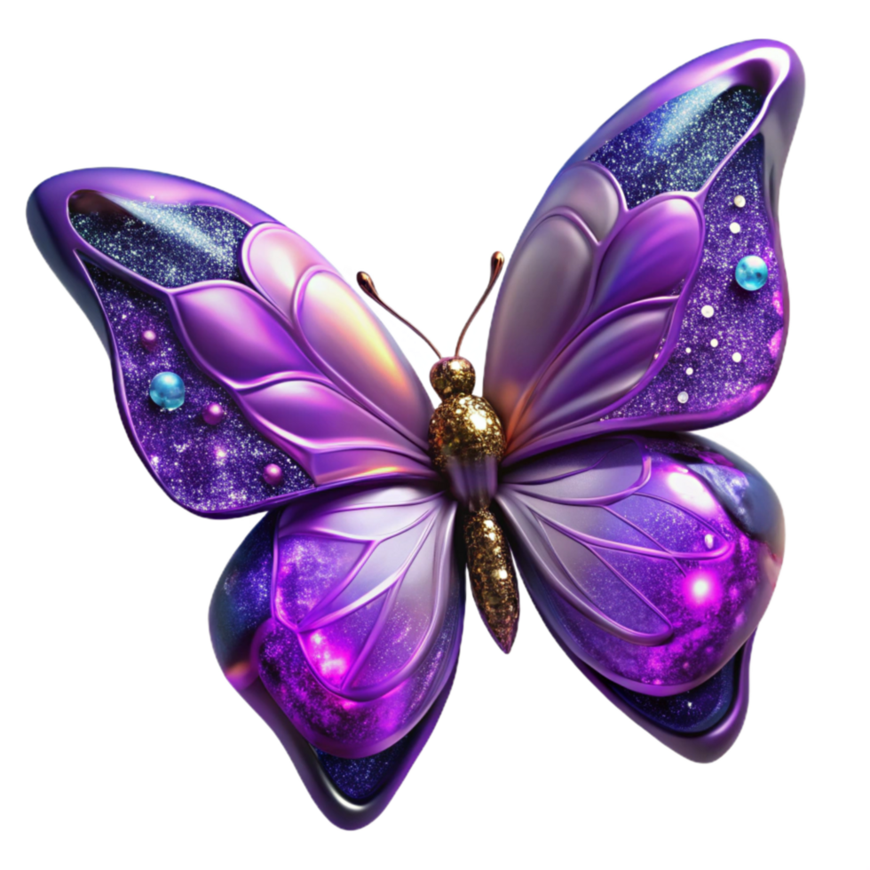 elegant classic Violet Purple Butterfly Transparent Background premium png