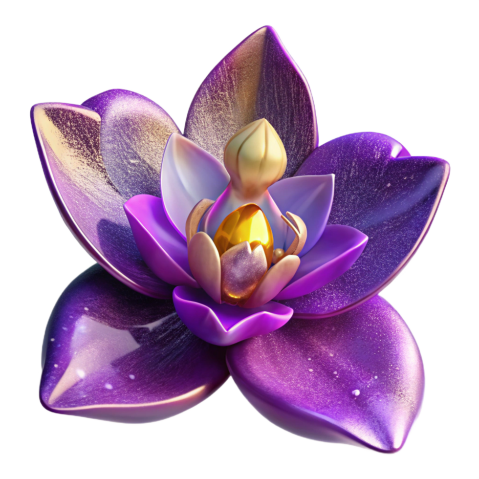 magnificent contemporary Violet Purple Orchid Flower Transparent Background premium png