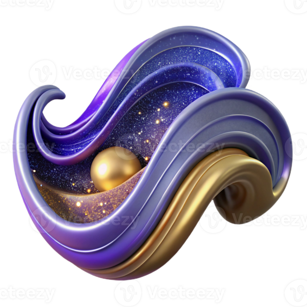 serene modern Wave Illusion Flowing Lines Cutout Element premium png