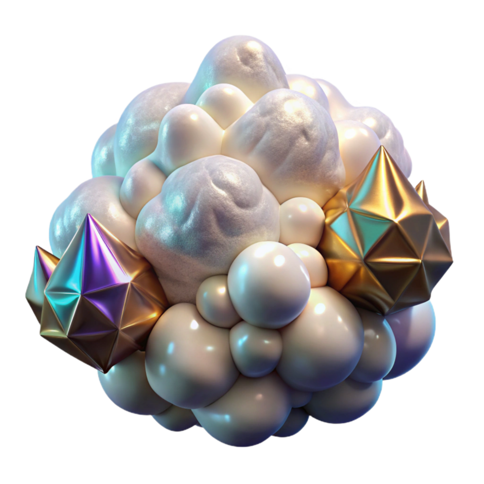 impressive abstract White Cloud Formation Fractal Design with Transparent Background exclusive png