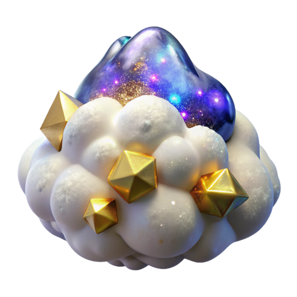 magnificent minimalist White Cloud Formation Fractal Design with Transparent Background authentic png