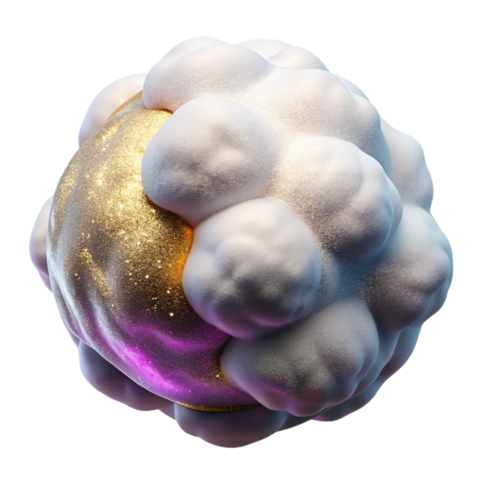 vibrant artistic White Cotton Ball Fluffy Texture Isolated on Transparent Background high resolution png