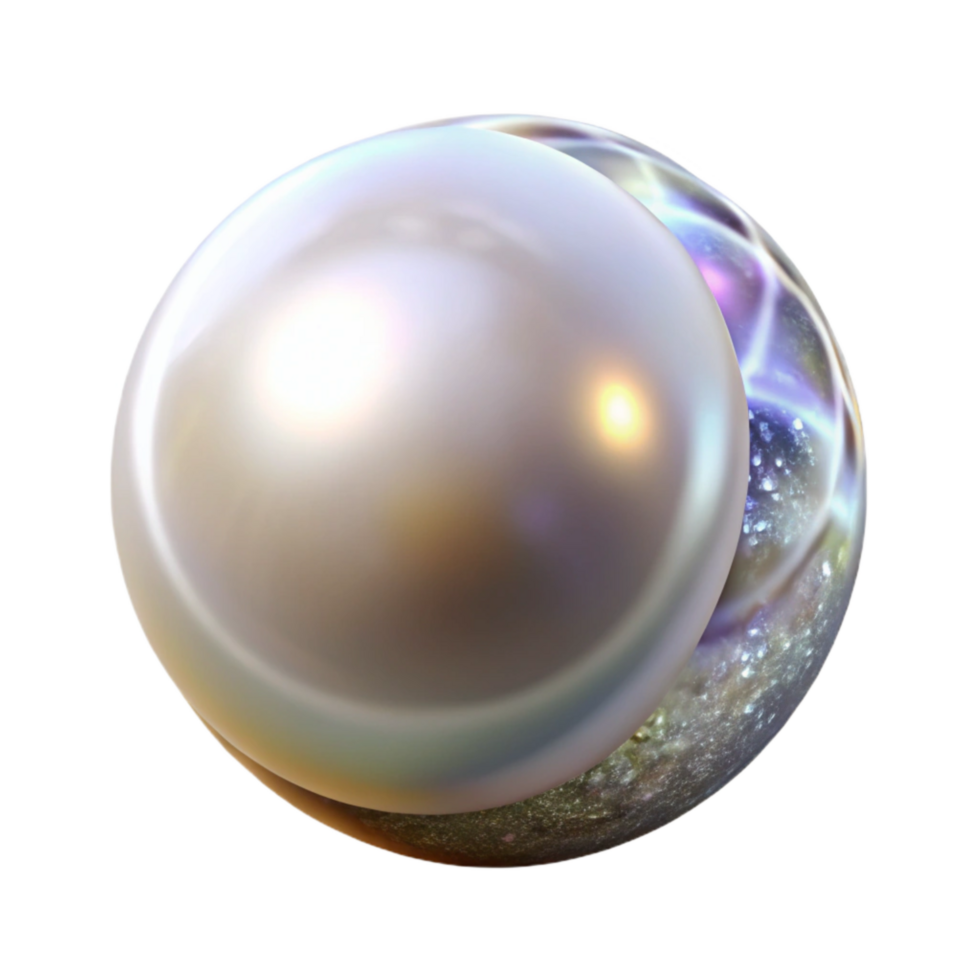 stunning creative White Pearl Close Up Isolated on Transparent Background high resolution png