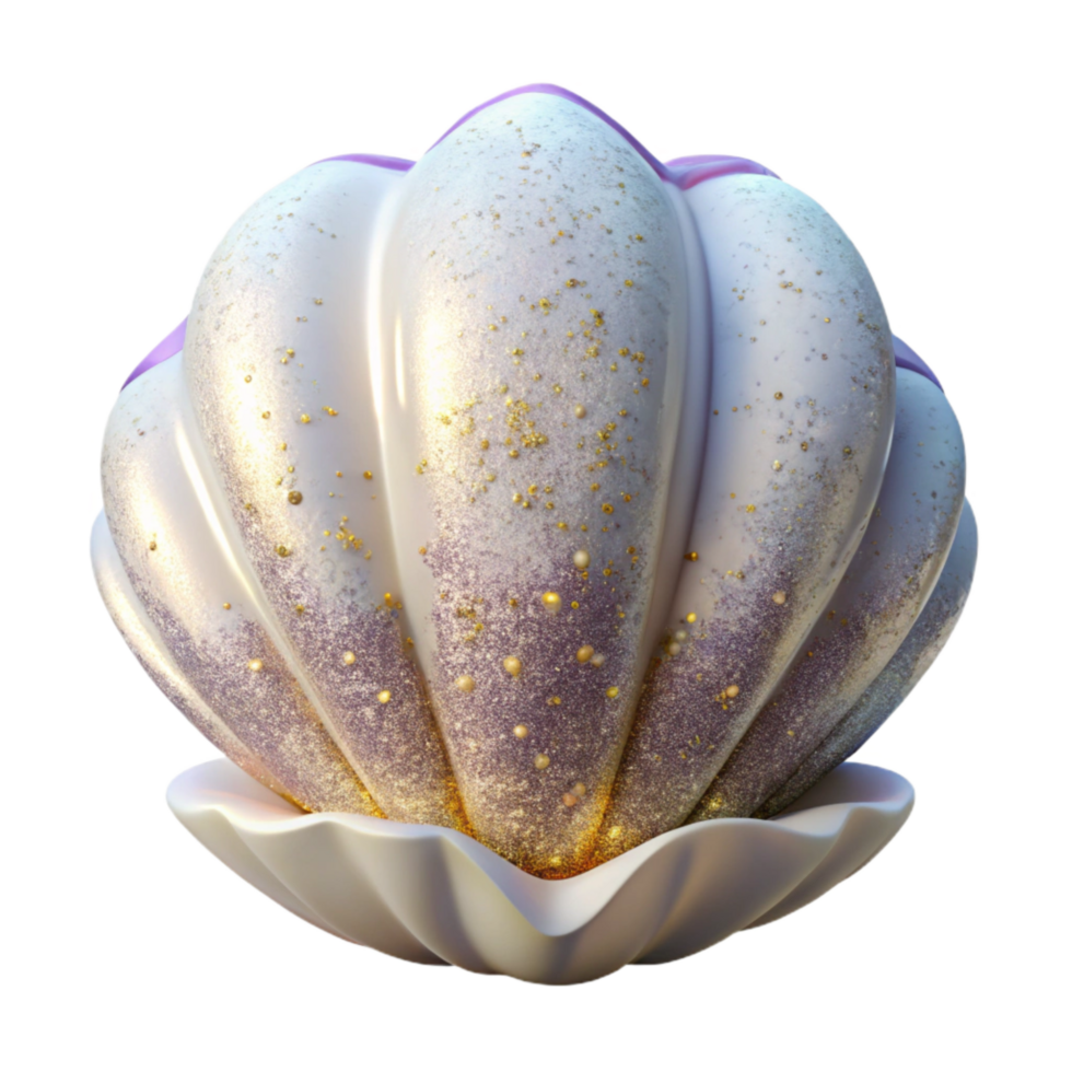 vibrant traditional White Seashell Front View Isolated original png