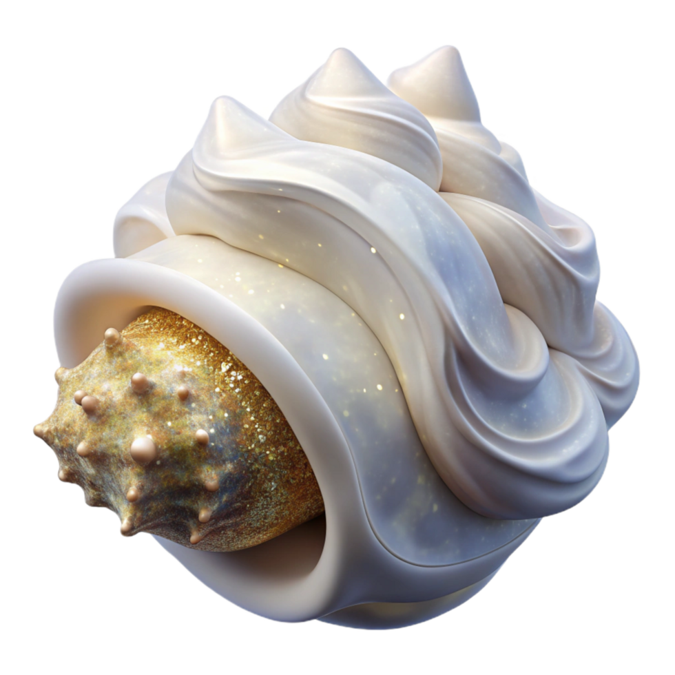 beautiful artistic White Seashell Texture Fractal with Transparent Background png