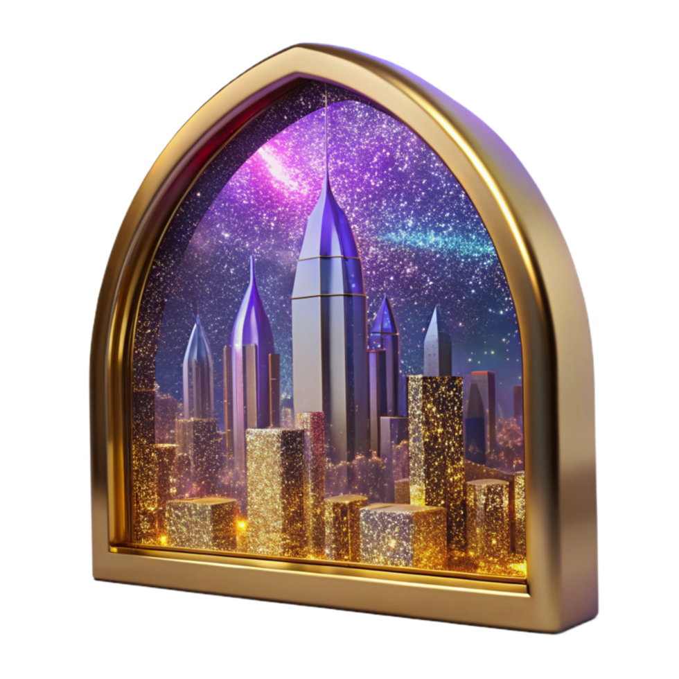 serene contemporary Window Reflection Cityscape Blurred Transparent Background png