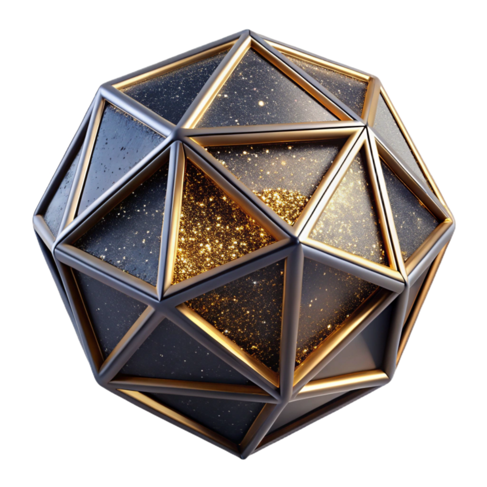 extraordinary abstract Wireframe Icosahedron 3d Model Isometric View Isolated exclusive png