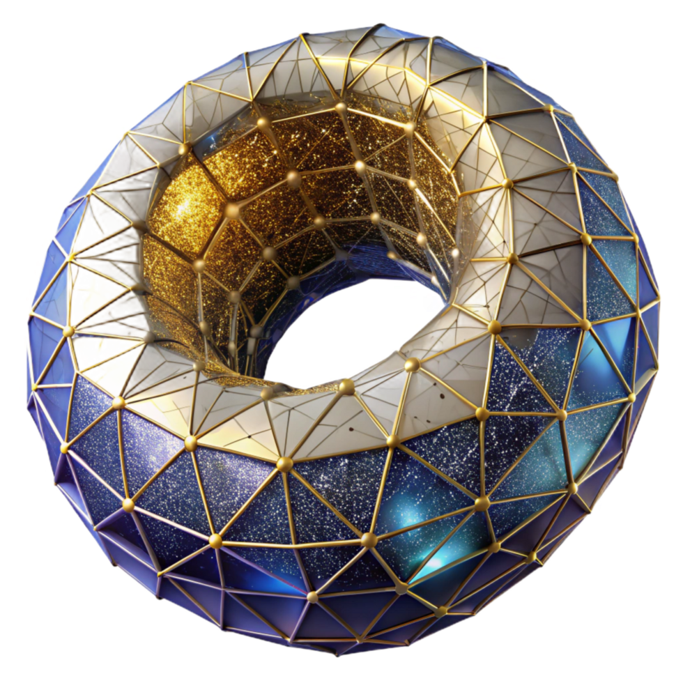 impressive traditional Wireframe Torus 3d Model Perspective View Isolated detailed png