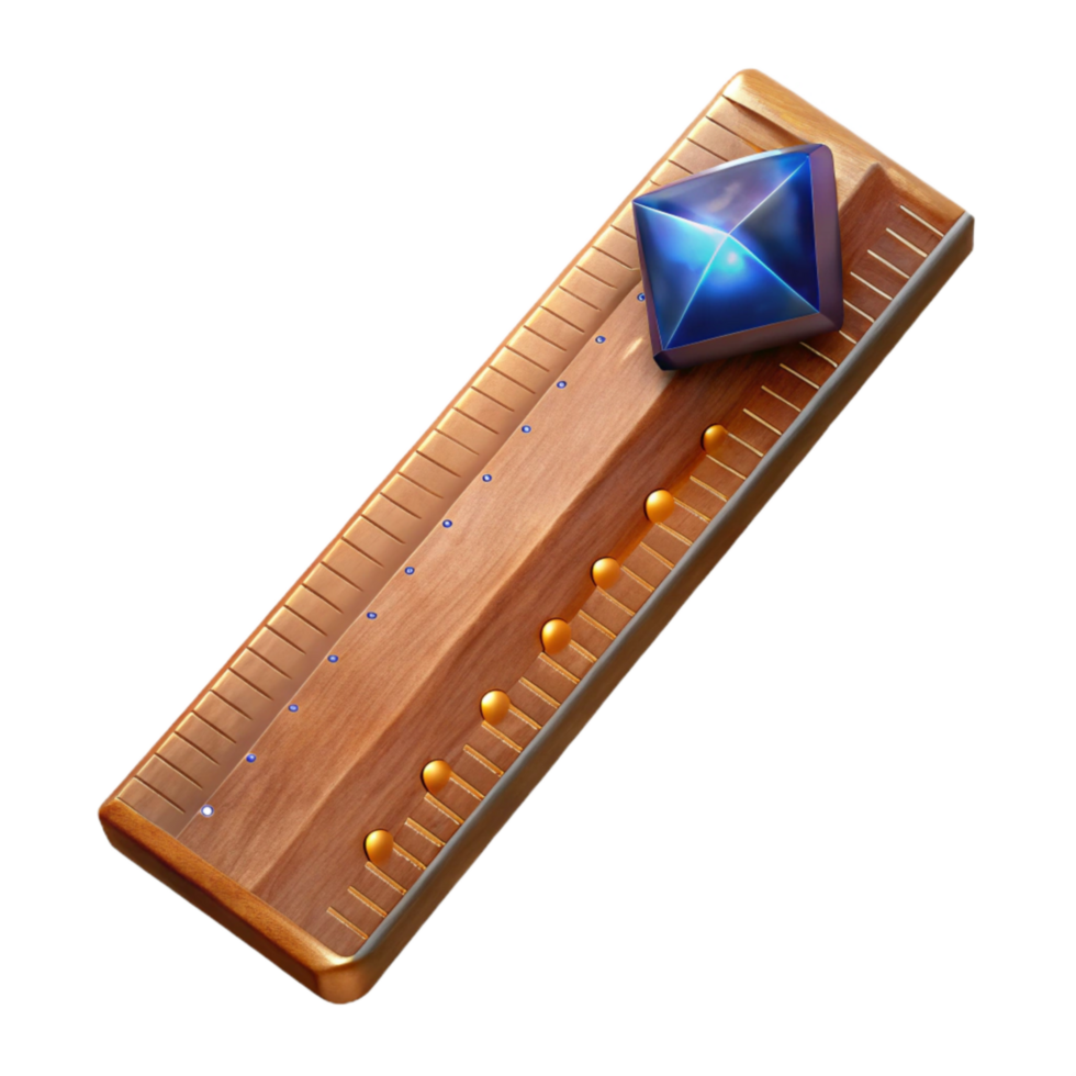 dramatic modern Wooden Ruler Top View Cutout Transparent Background premium png