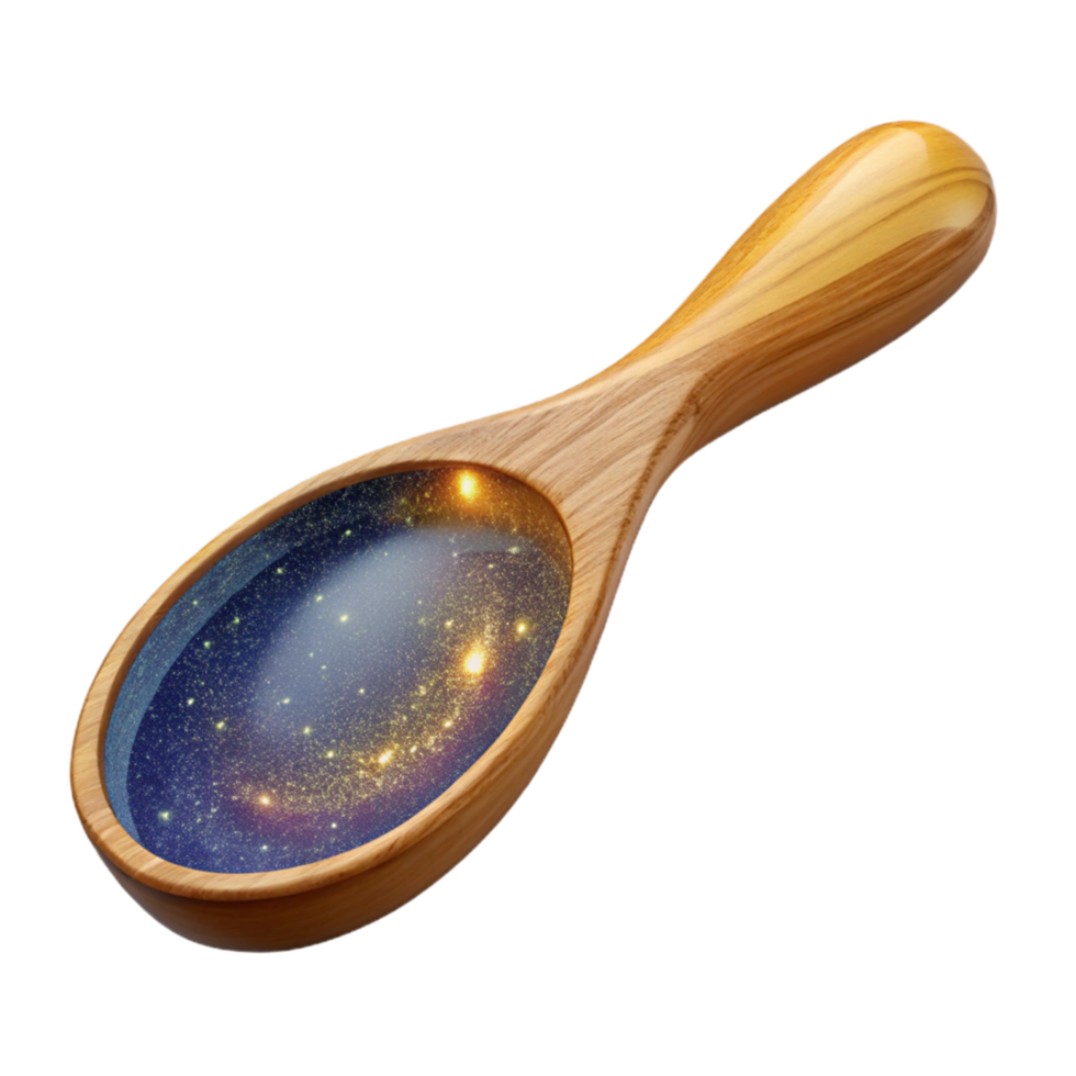 wonderful creative Wooden Spoon Top View Isolated Element authentic png
