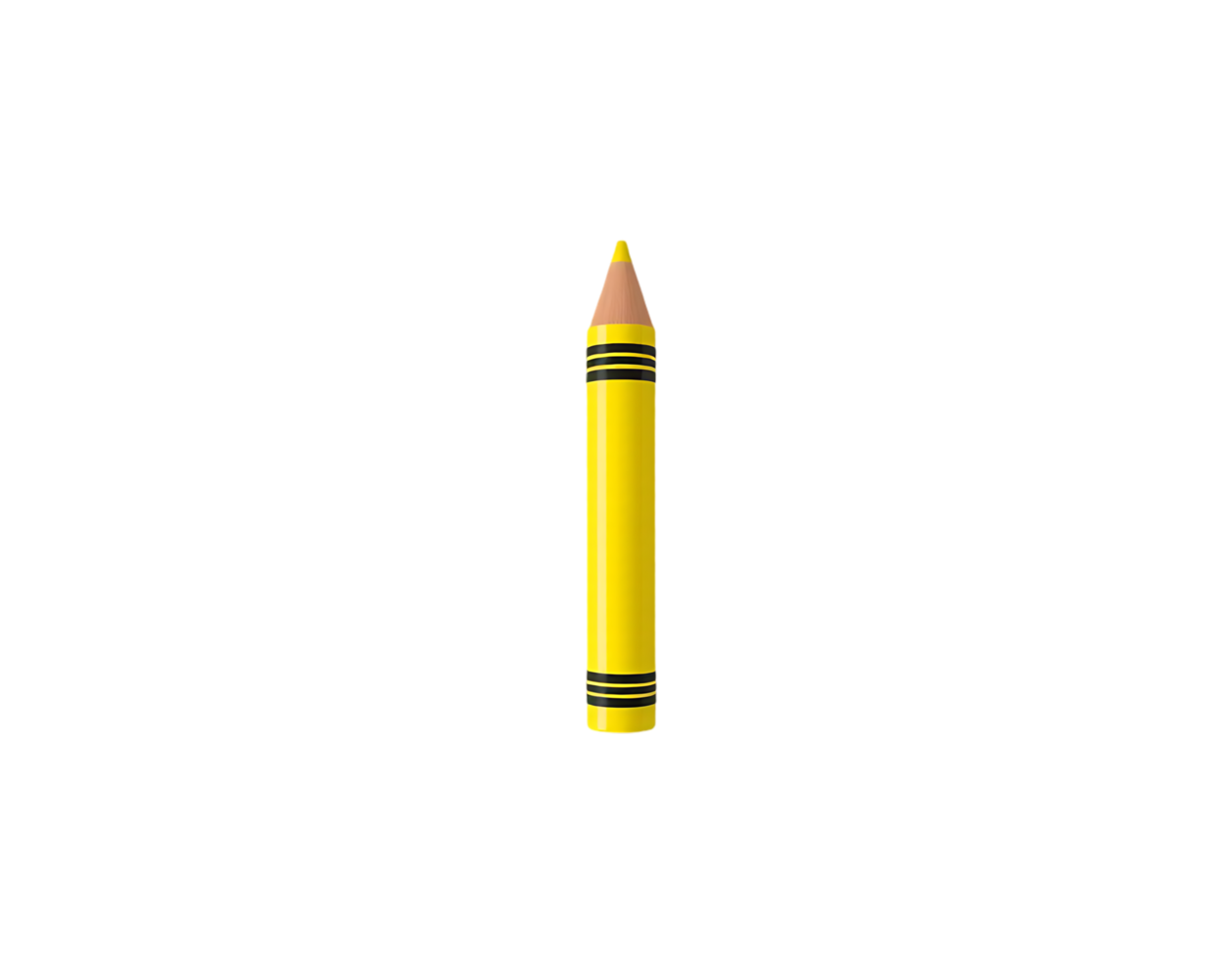 Yellow crayon isolated on a transparent background png