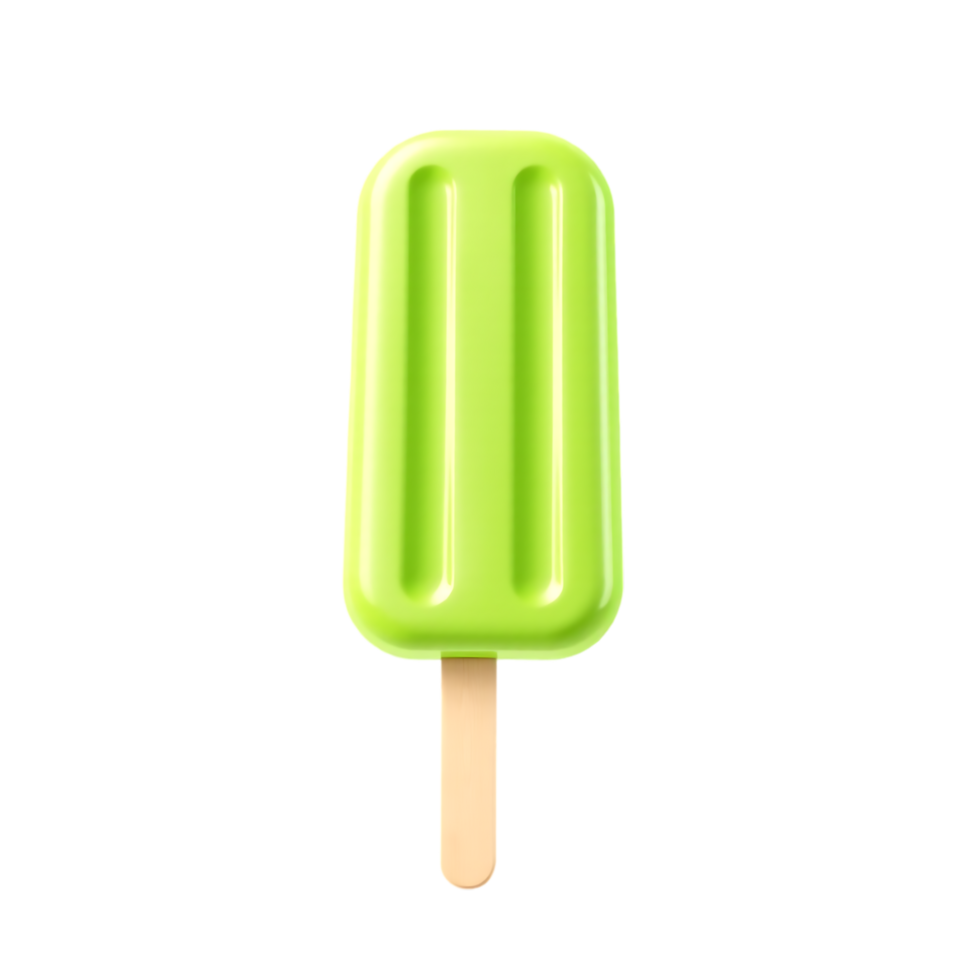 Green popsicle on transparent background png