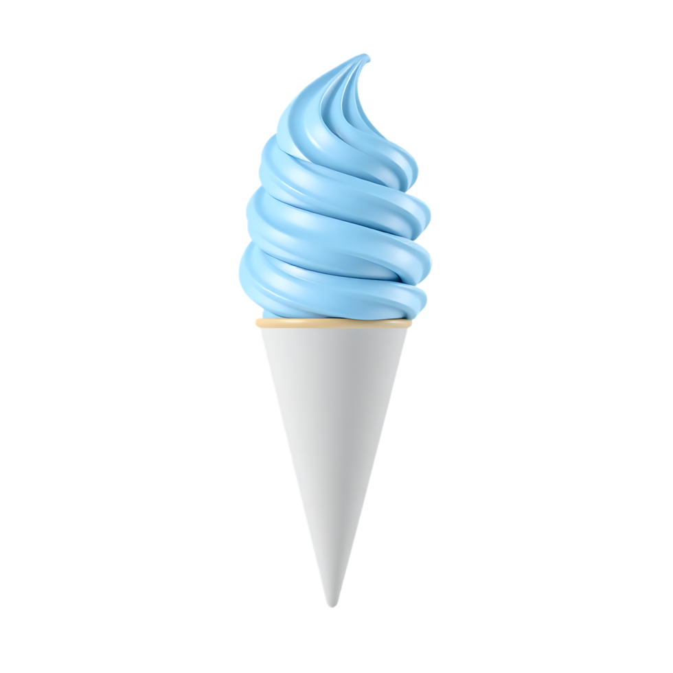 Blue Swirl Ice Cream in a Cone png