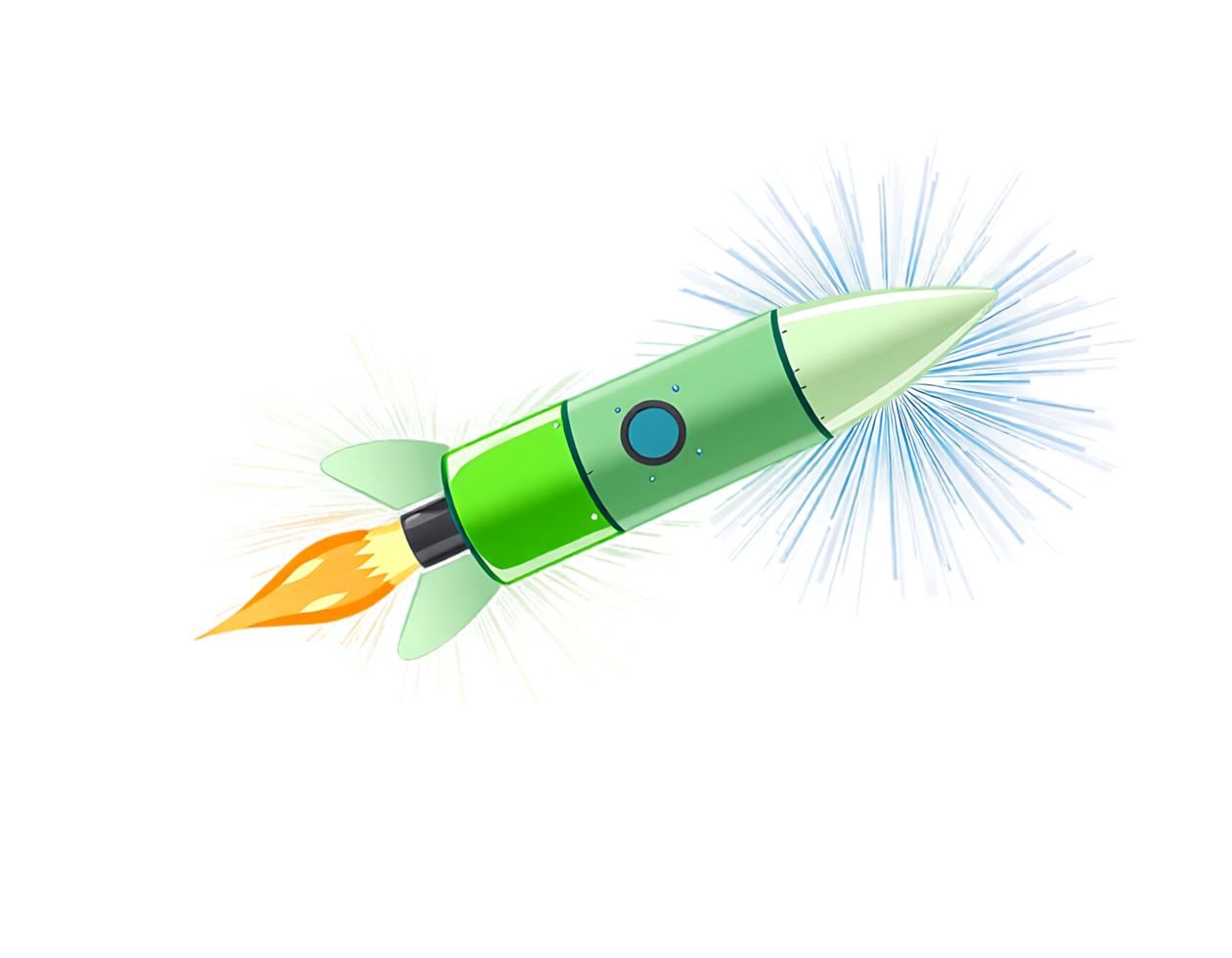 Cartoon rocket launching into space png