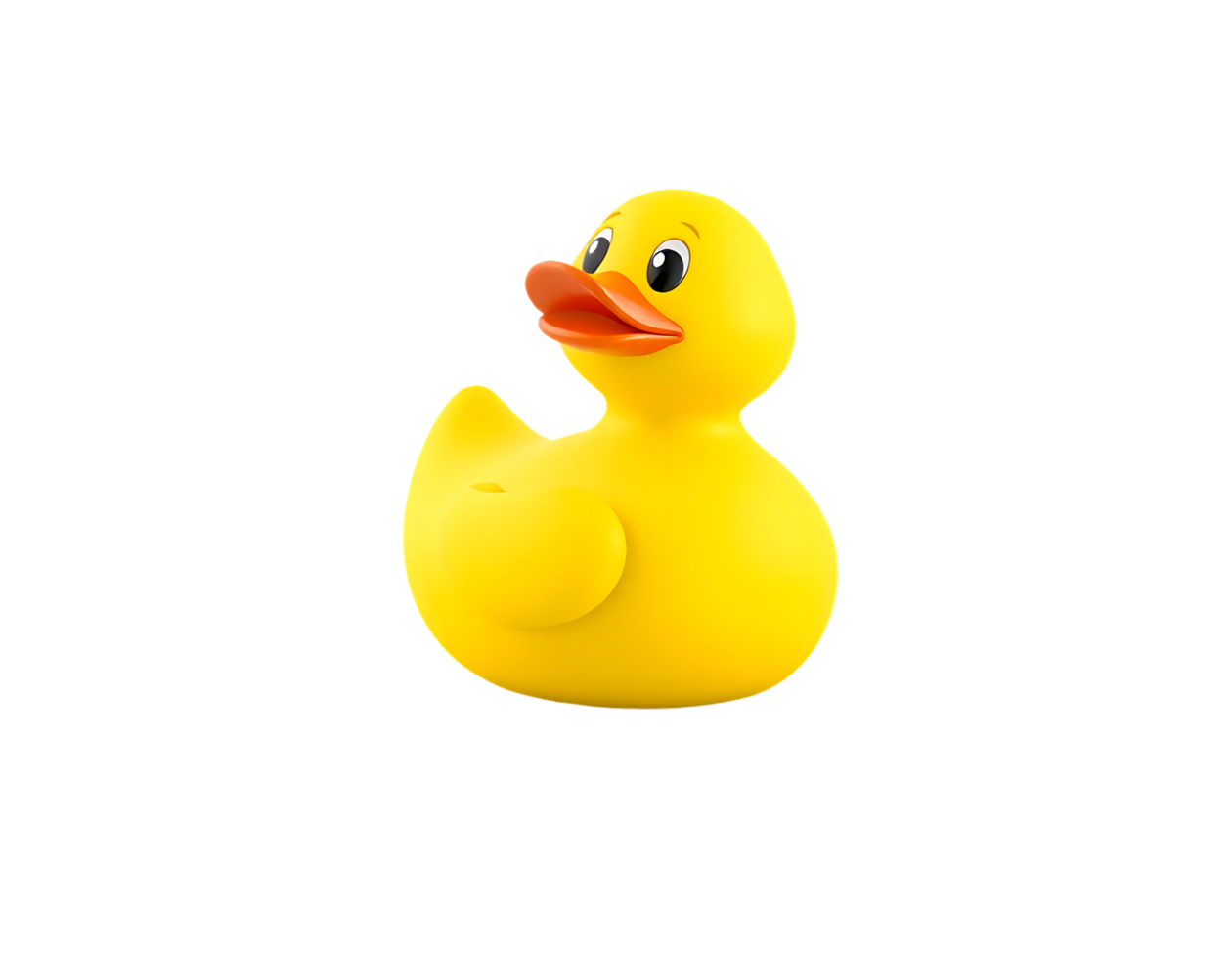 A bright yellow rubber duck isolated on transparent background png