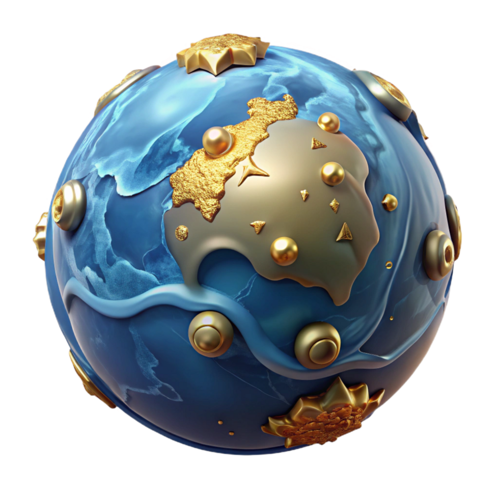 beautiful creative World Map with Ocean Depths Illustrated Transparent professional png