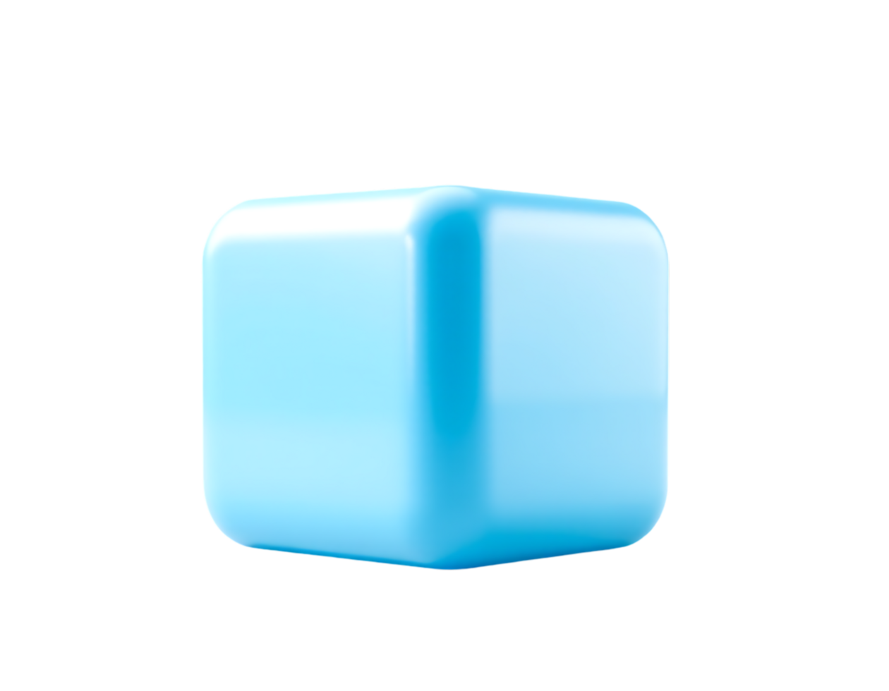 Blue cube with rounded corners png