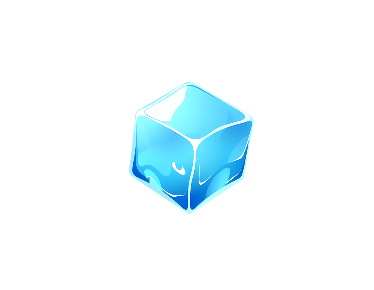 A vibrant blue ice cube, perfect for refreshing drinks and visual appeal. png