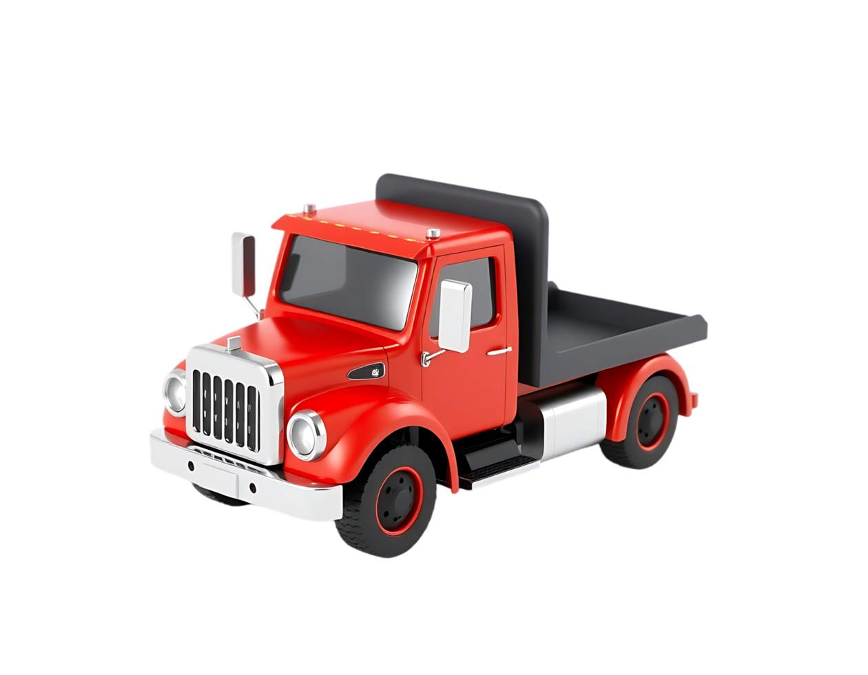 Red retro truck on a transparent background png