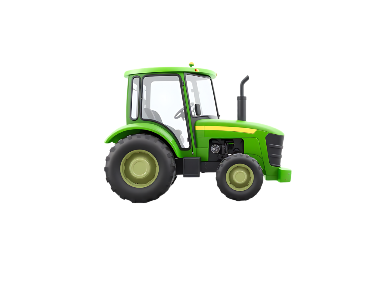 Green Tractor on Transparent Background png